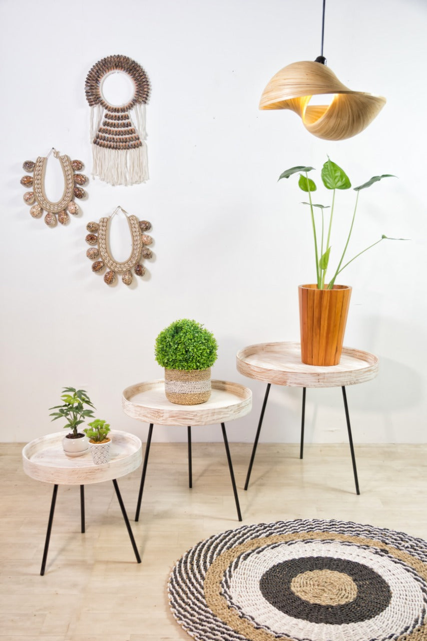 Mindi wood side table – Mantarys Wash, natural natural materials in boho style