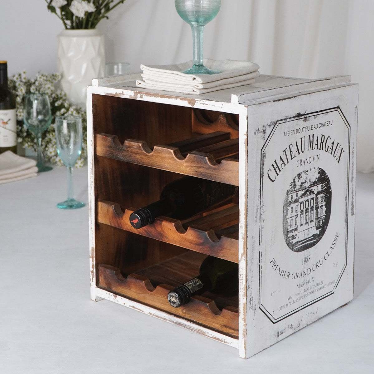 Bali Furniture – Cube Wine Holder With Letters