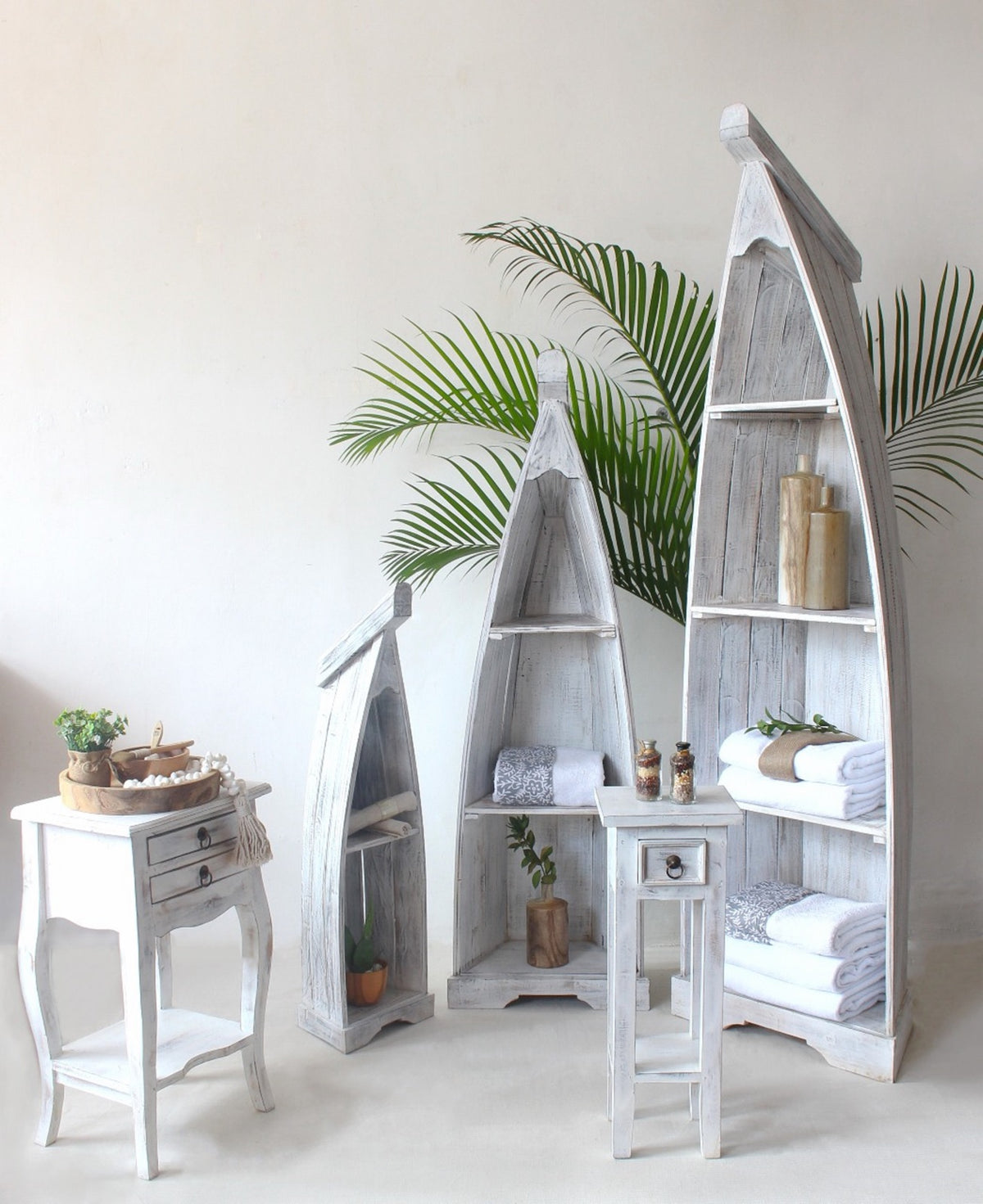 The Berlin Boat wine rack – natural materials, boho furniture handmade in Bali