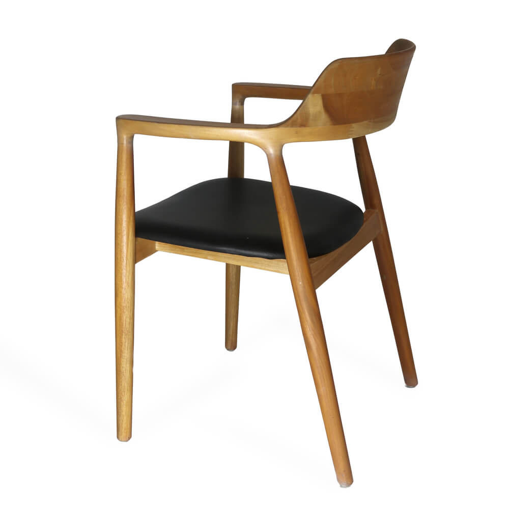 Kennedy Armchair Natural Black Vinyl