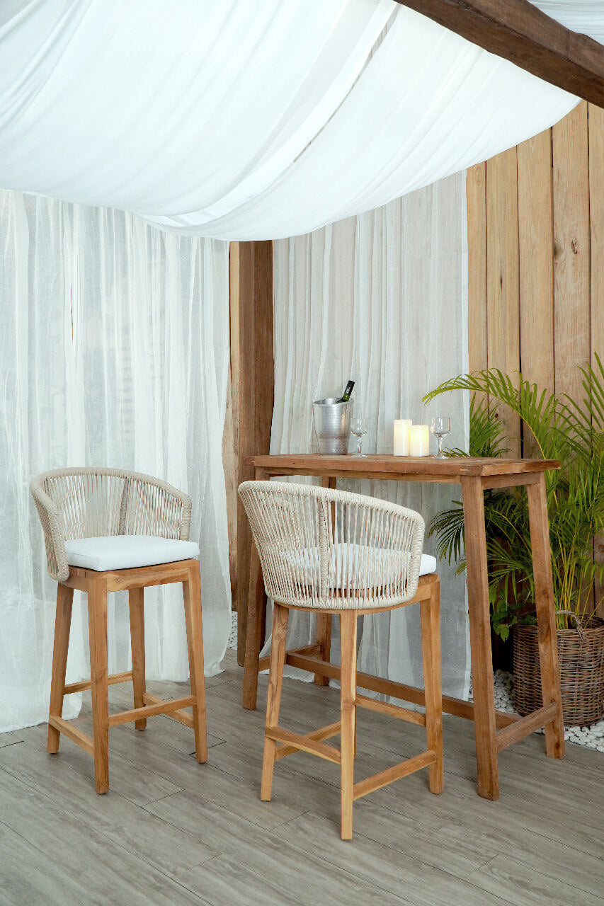 Lucia Bar Chair Including Off White Cushion Seat