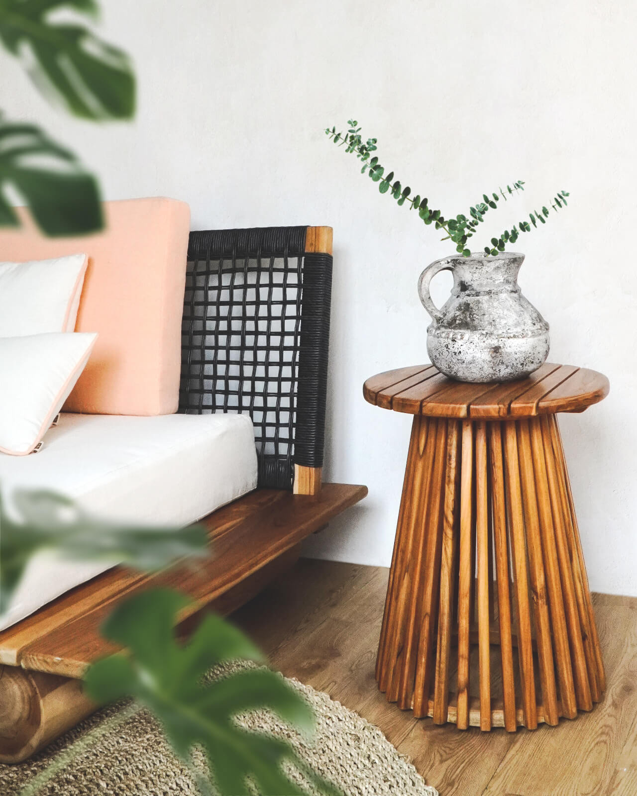 Kentana Side Table With Slat On Top