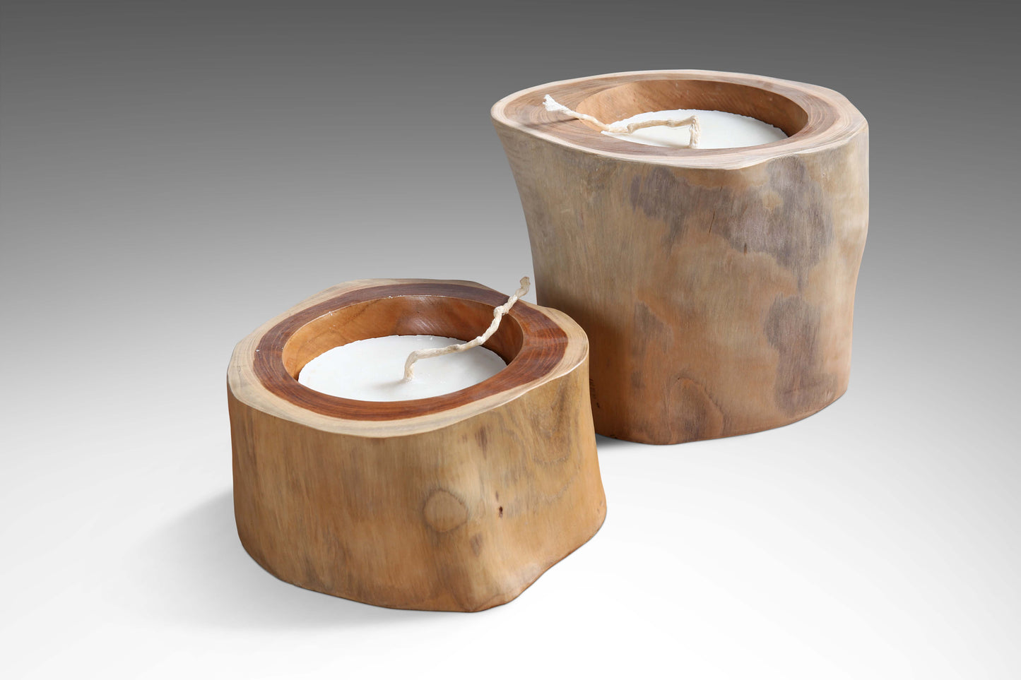 White Wood Candle - Big