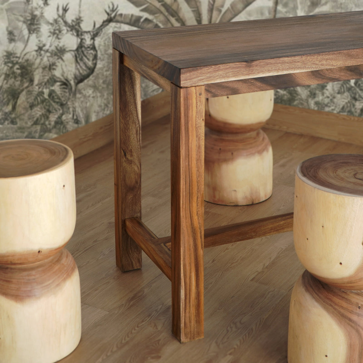 Suar wood dining table – Mentawai, natural natural materials in boho style