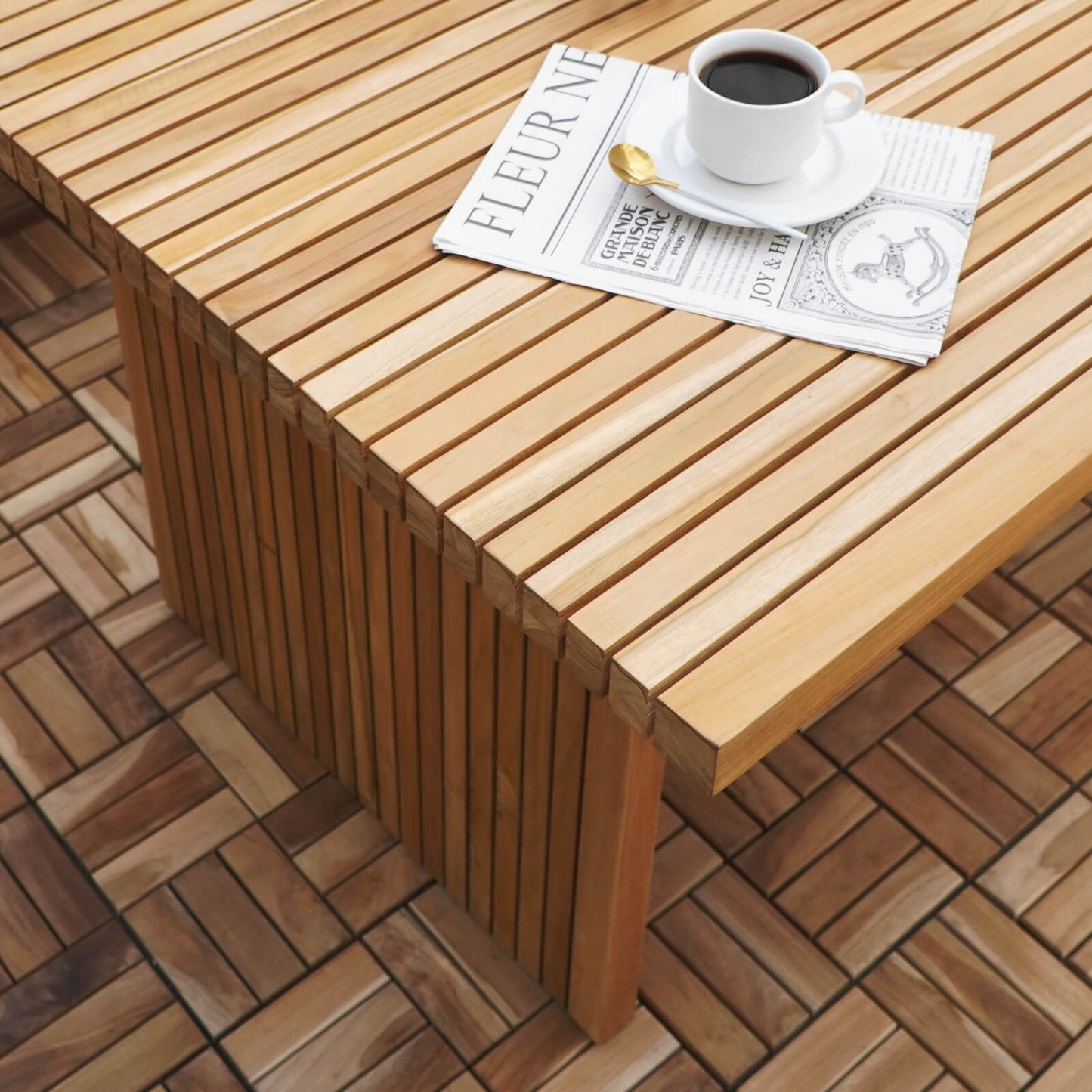 Bologne Dining Table With Slats Top - Kd