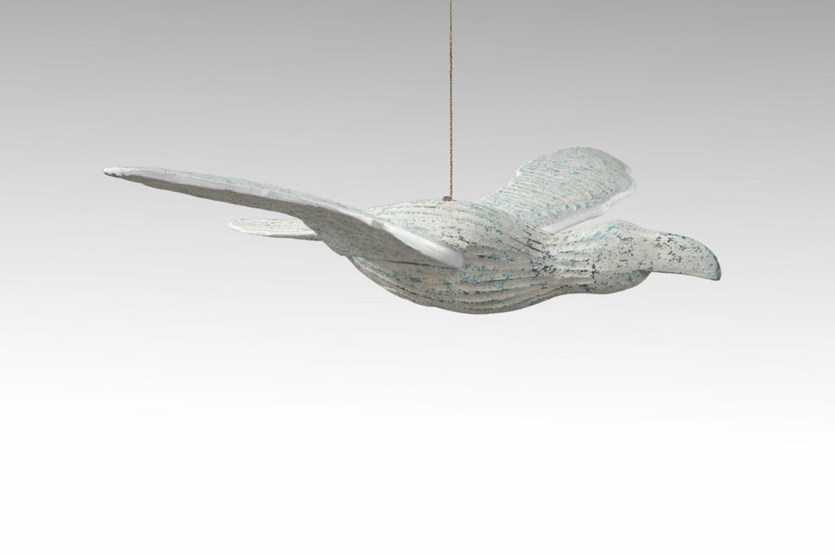 Blue Seagull sculpture by BaliSouk – boho decor made in Bali