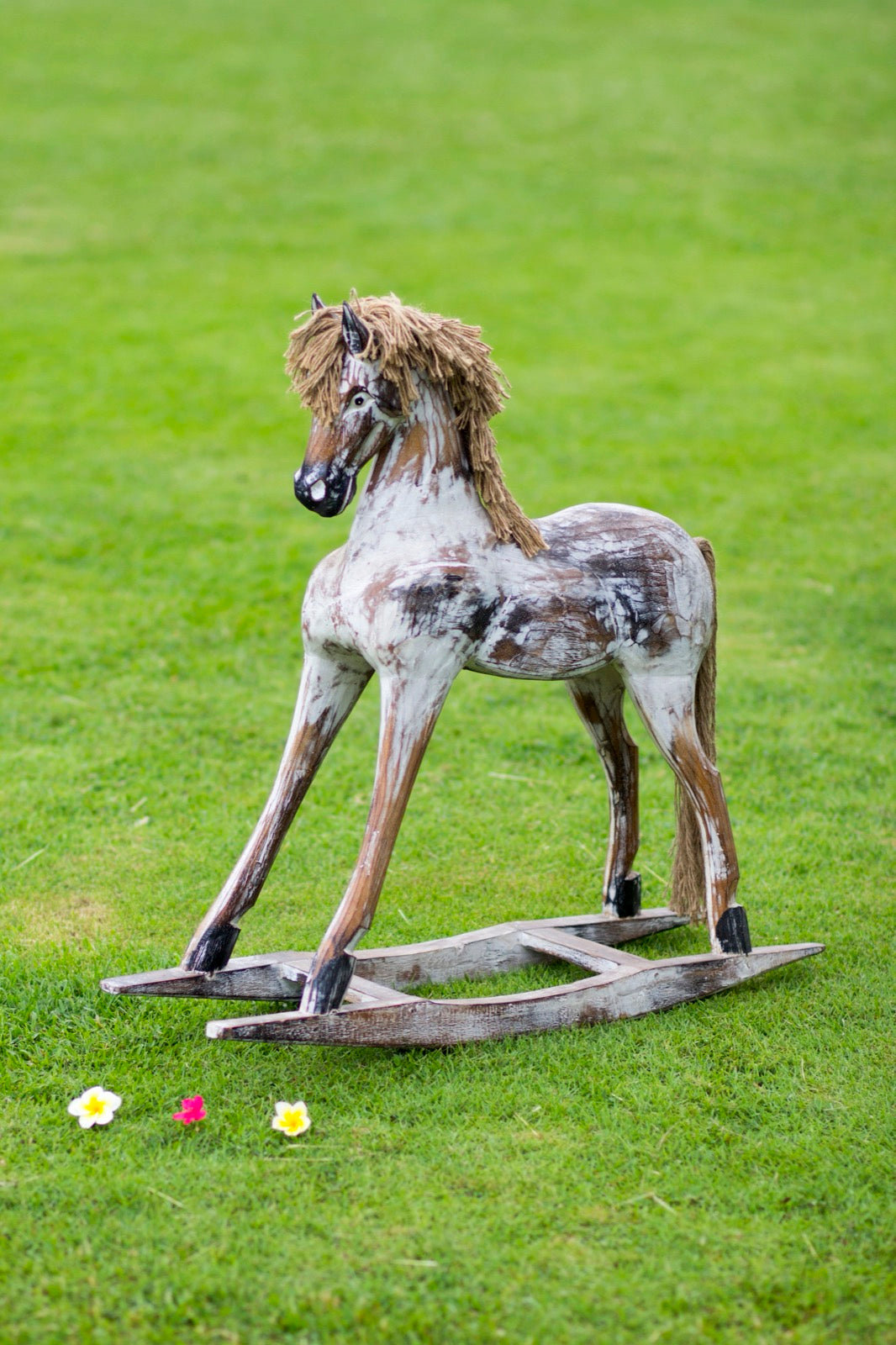 Rocking Ponny Horse sculpture by BaliSouk – boho decor made in Bali