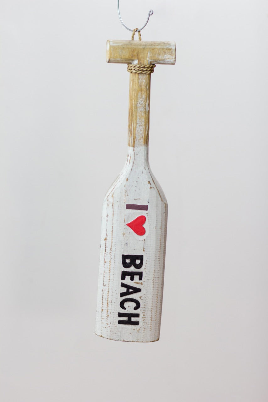 Small Paddle " I Love Beach" decorative paddle by BaliSouk – boho decor made in Bali