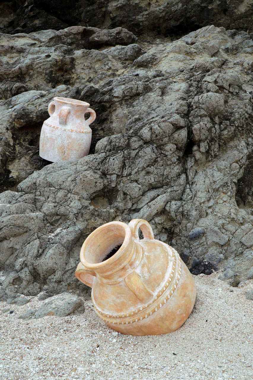 The Celena Lines Handles vase – natural materials, boho decor handmade in Bali