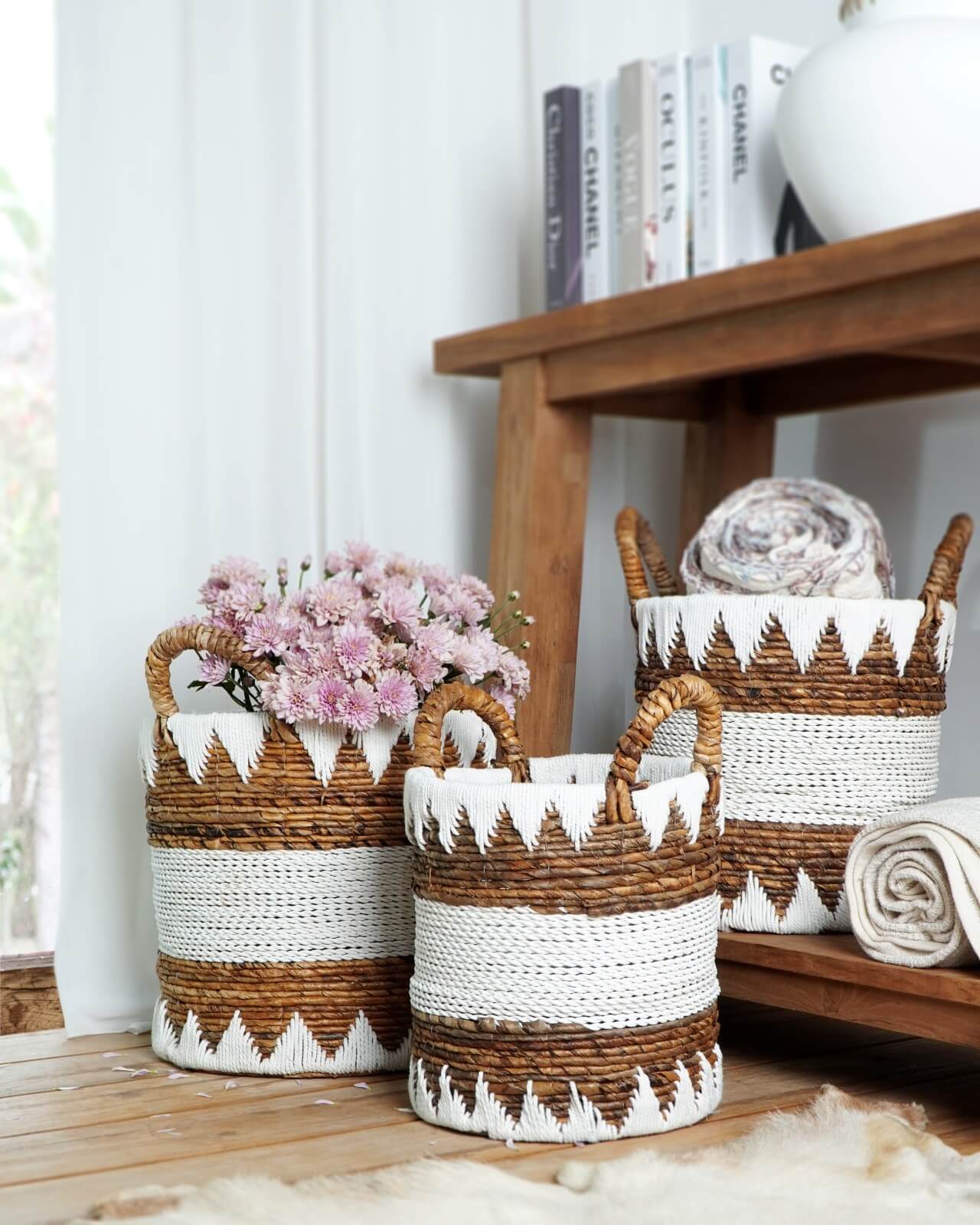 Winny Basket With Handles Set Of Three