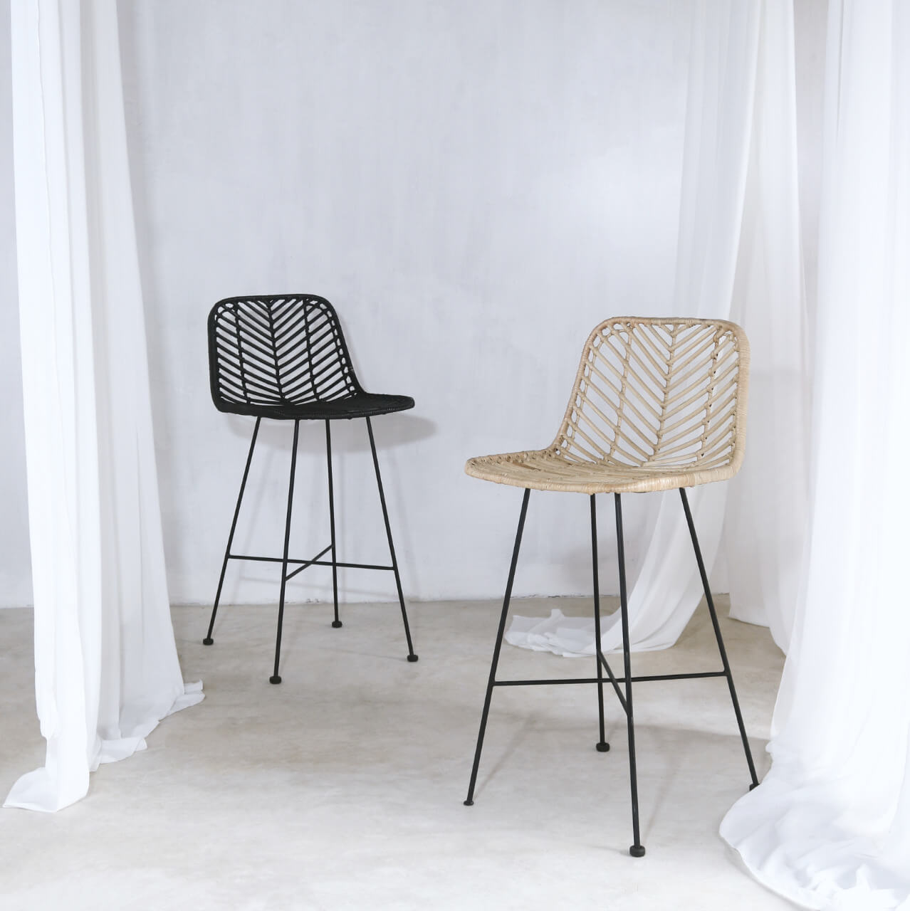 Bali Furniture – New York Bar Chair Without Cushion - Fish Bone Weaving