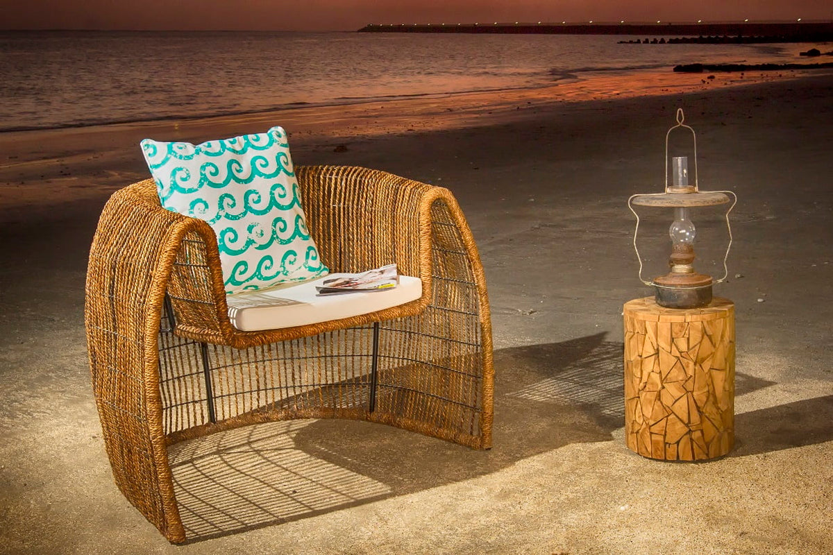 Oskar Arm armchair in natural materials – handmade boho furniture from Bali