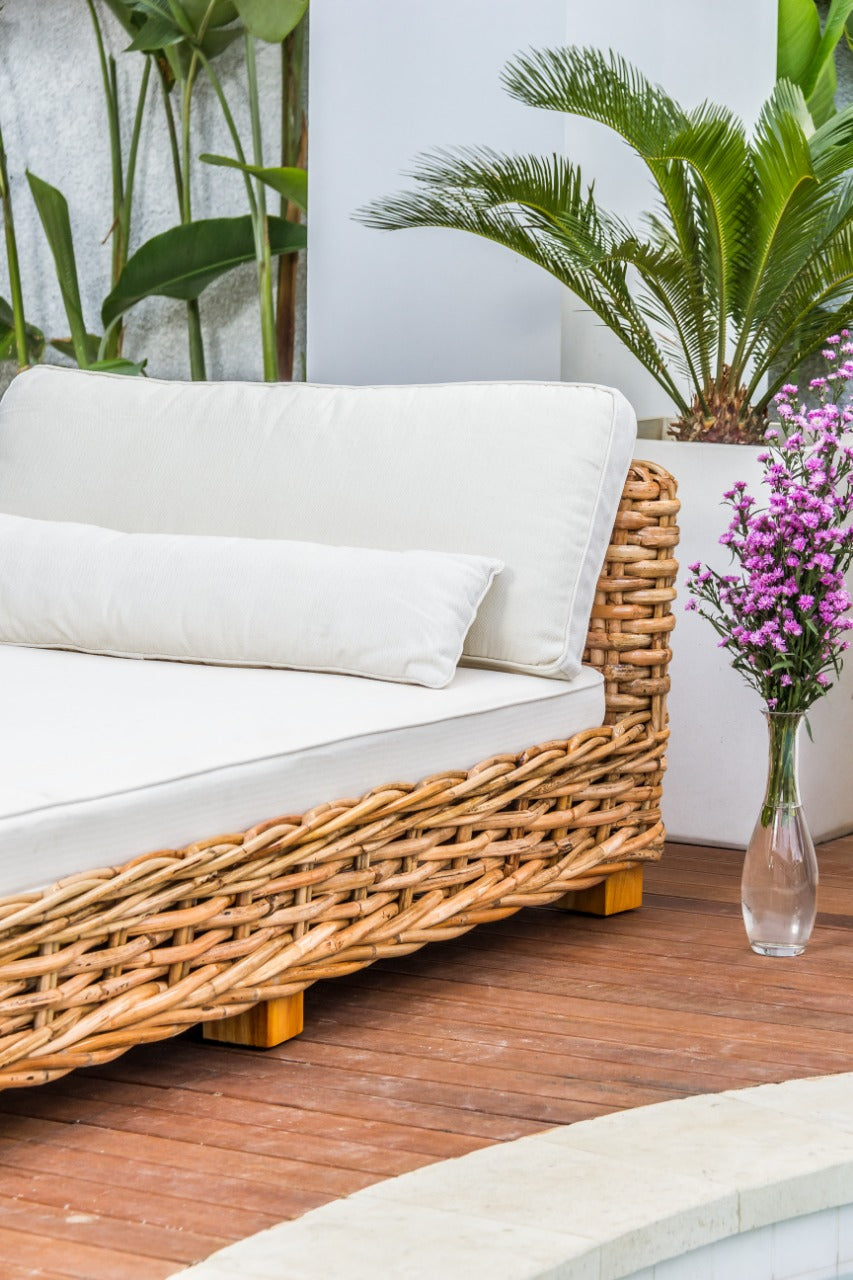 Rattan sun lounger Saint Germany – boho furniture, handwoven and handmade in Bali