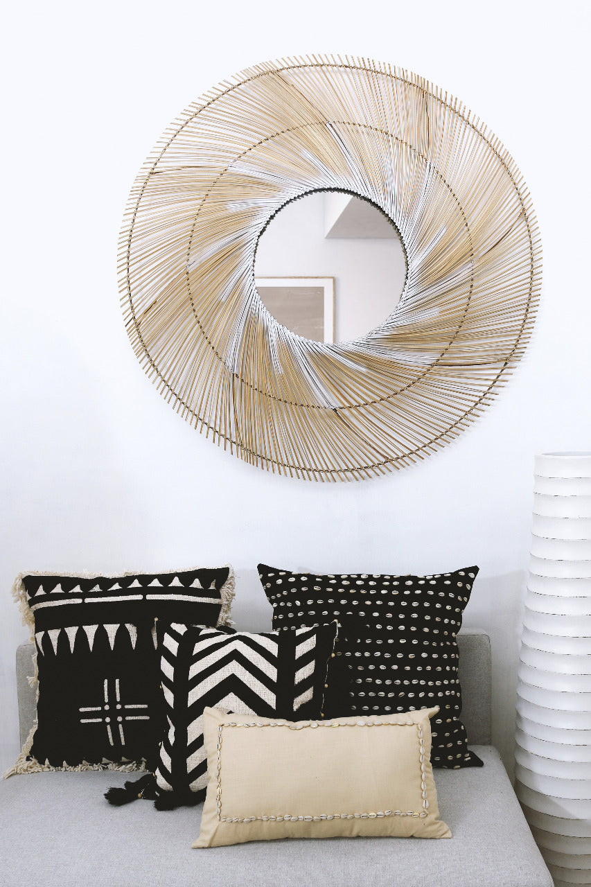 Rattan mirror Sydney Natural – boho decor handcrafted in Bali by BaliSouk