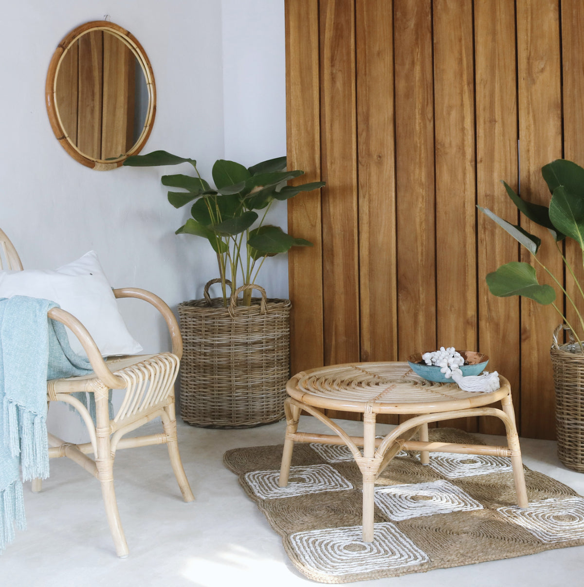 Lignano – natural materials coffee table, boho furniture from Bali