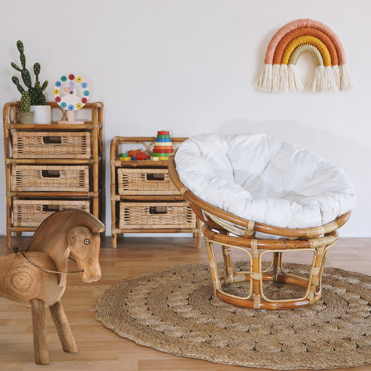Rattan papasan chair – Children – boho furniture handmade in Bali by BaliSouk