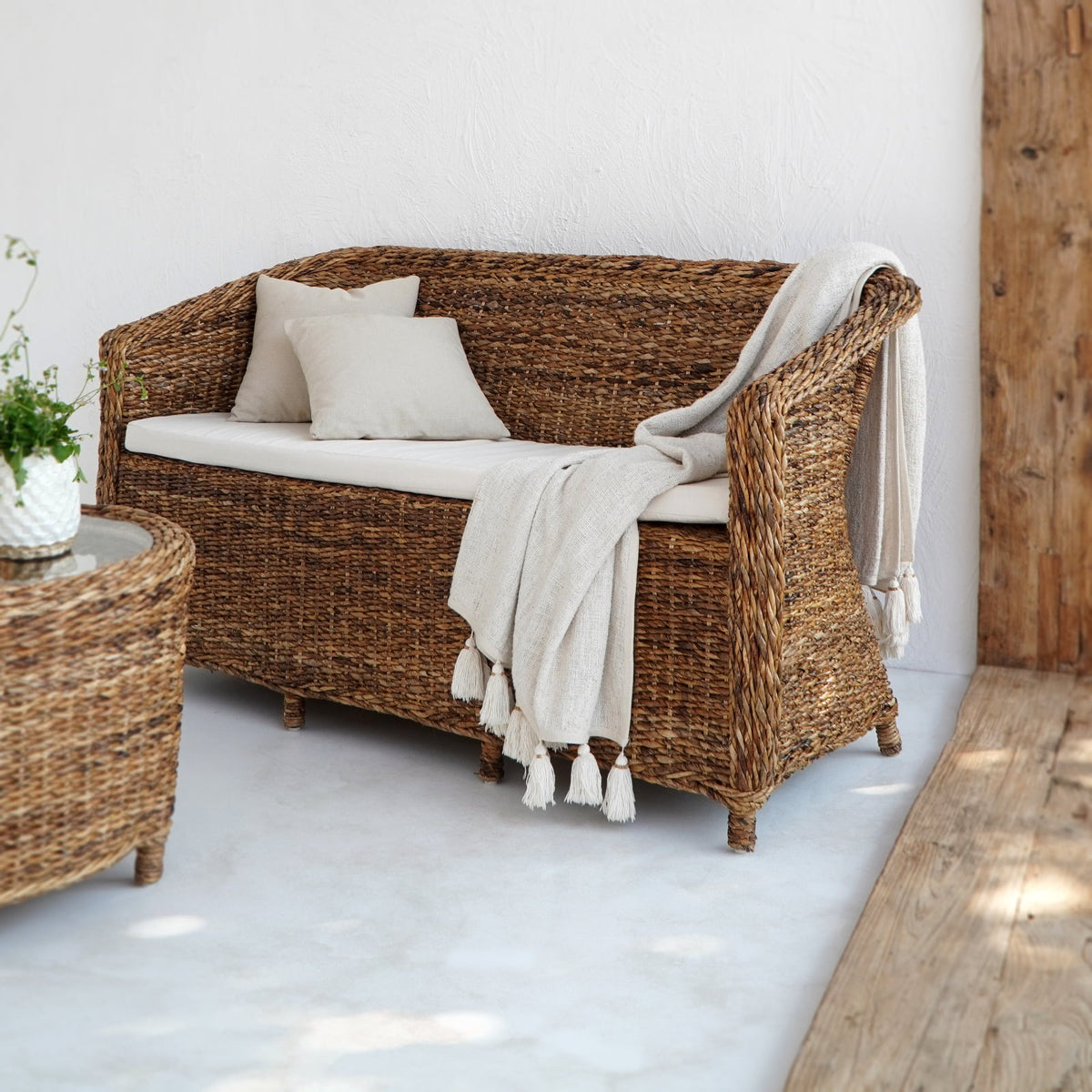 Rattan living set Maribel – boho furniture, handwoven and handmade in Bali