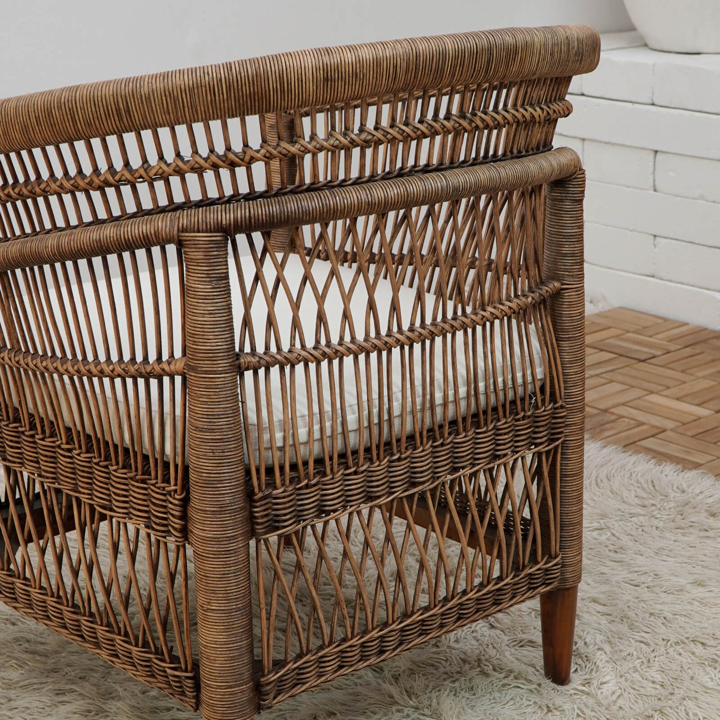 Bali Furniture – Malawi Armchair With Off White Cushion Seat