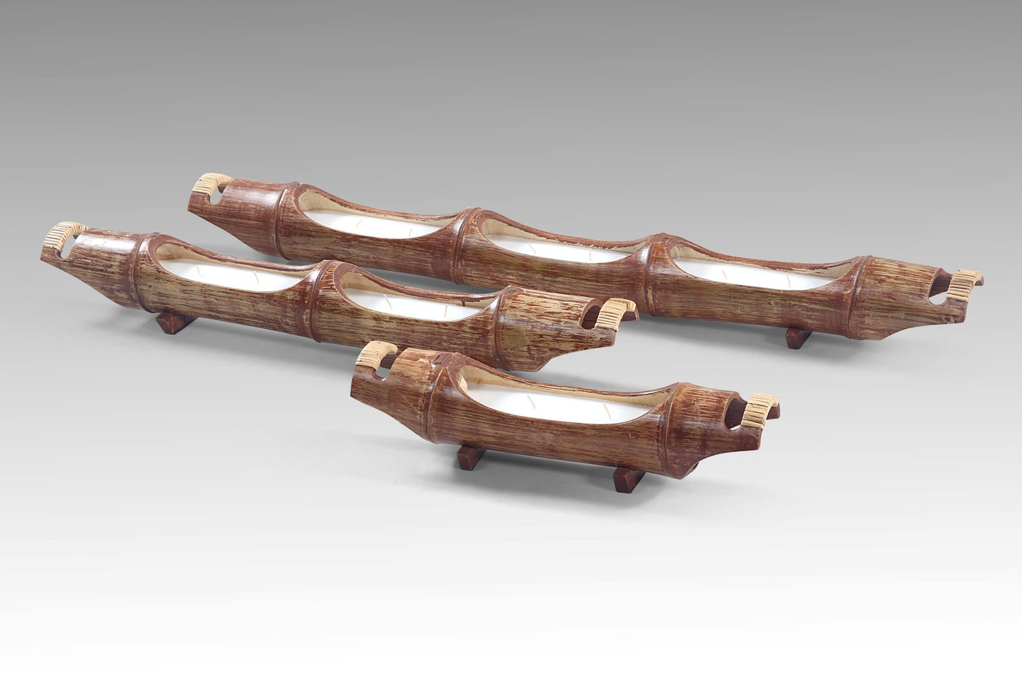 Bamboo Candle Set Of Three