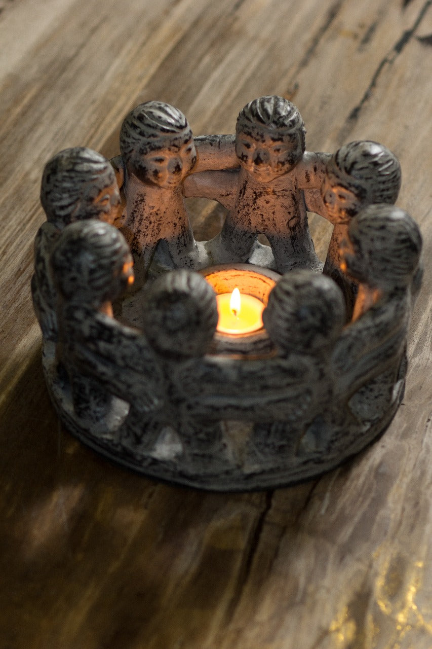 Terracotta candle – Men, natural natural materials in boho style