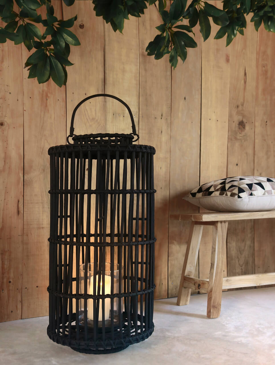 Koko Lantern Round Large With Handle And Clear Glass