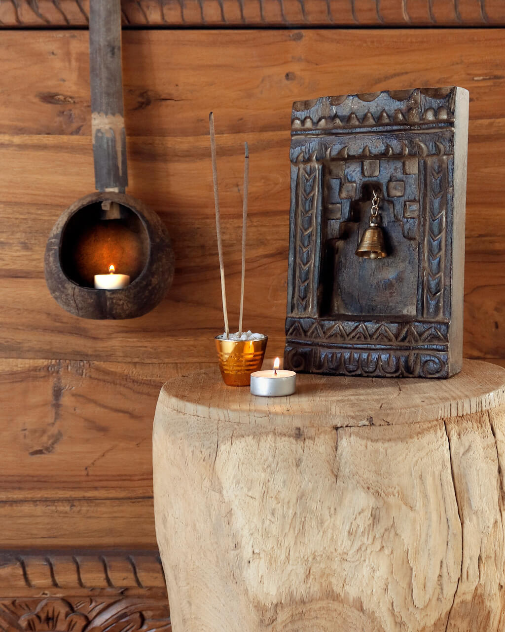 Priya Candle Holder Carving