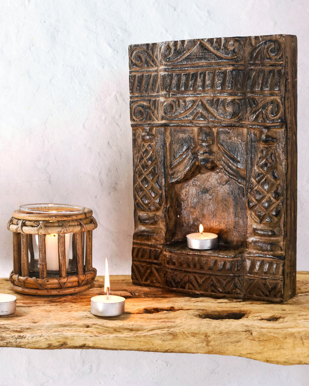 Raj Candle Holder Carving