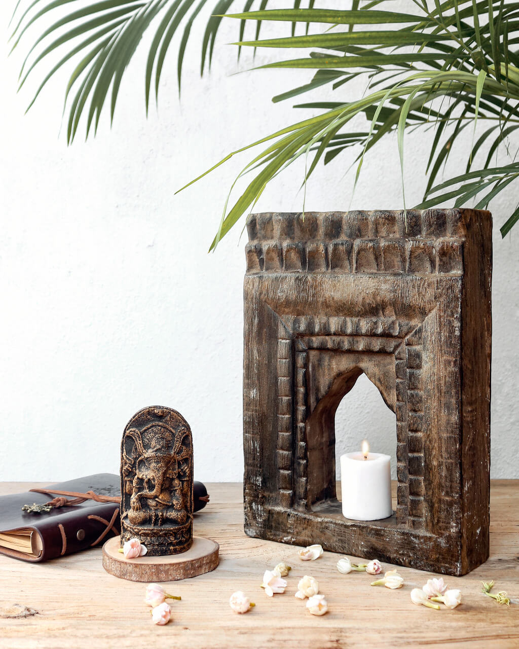 Ravi Candle Holder Carving