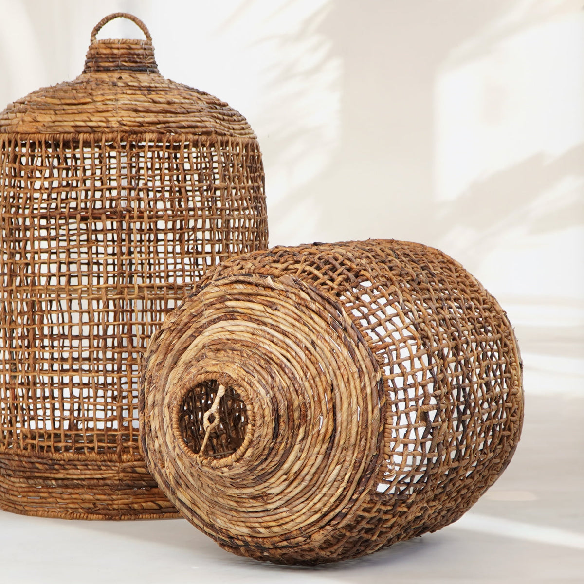 Water hyacinth pendant lamp – Barack, natural natural materials in boho style