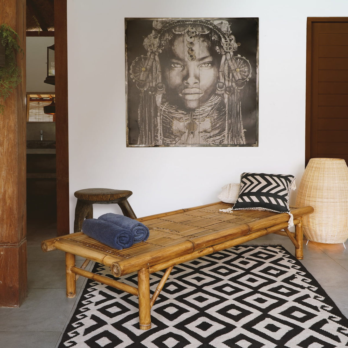 Bamboo bench – Guadalajara, natural natural materials in boho style