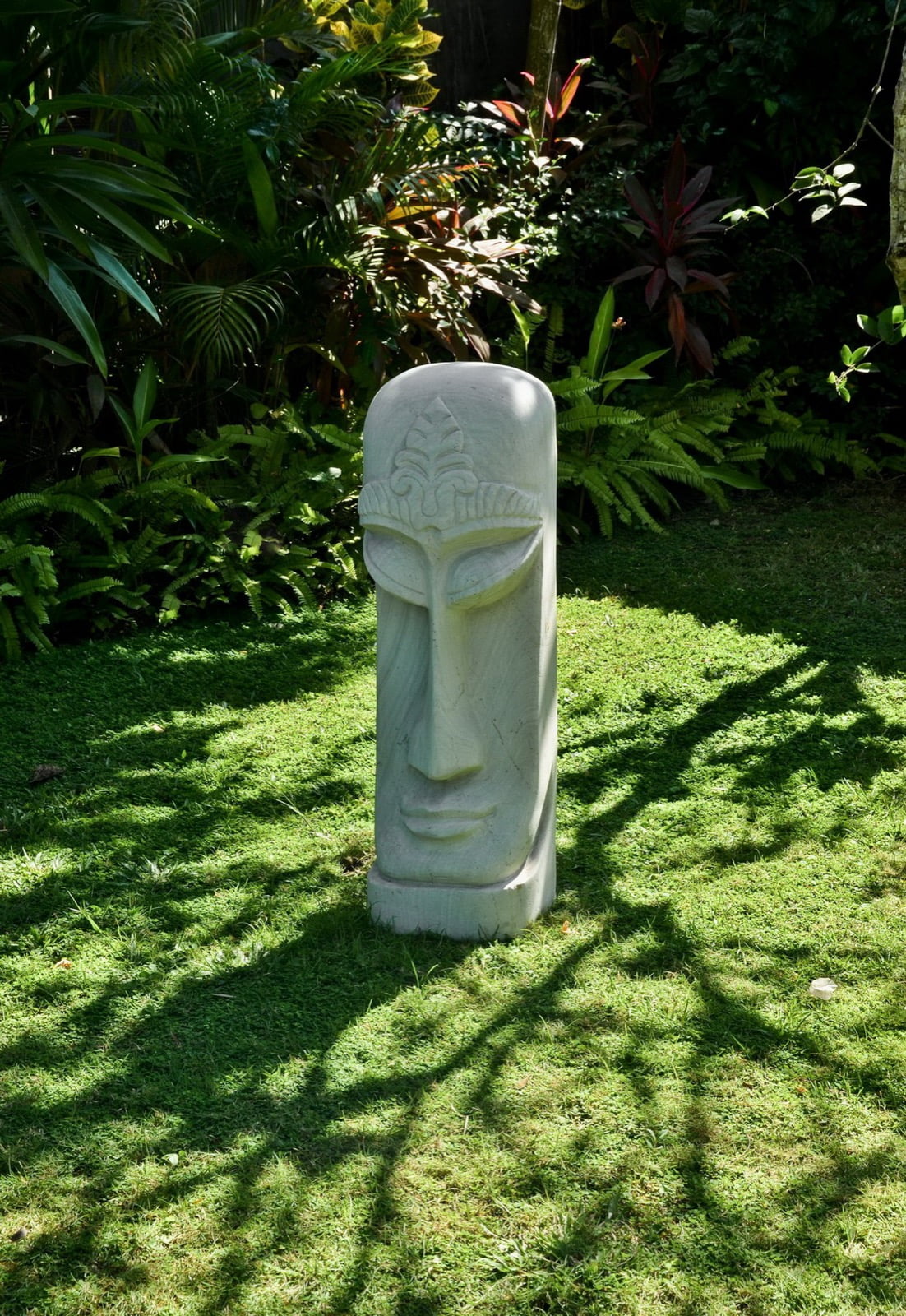 Stone sculpture Face Stone – boho decor handcrafted in Bali by BaliSouk