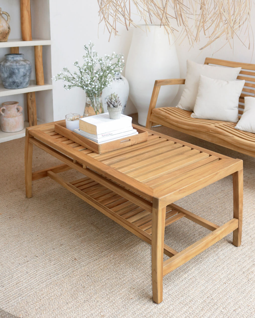 Dover Living Set Square Arm With Ivory White Cushion Seat - 1 Sofa, 2 Chair & 1 Table