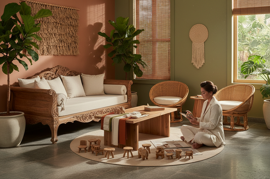 Handcrafted Bali furniture wholesale collection showcasing premium teak wood furniture sourced directly by boutique hotels, interior designers, and luxury hospitality projects from Bali.