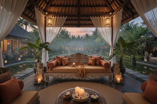Authentic Balinese decor featuring handcrafted teak furniture, natural textures, tropical elements, and timeless design principles that have made Bali one of the world's most influential interior styles.