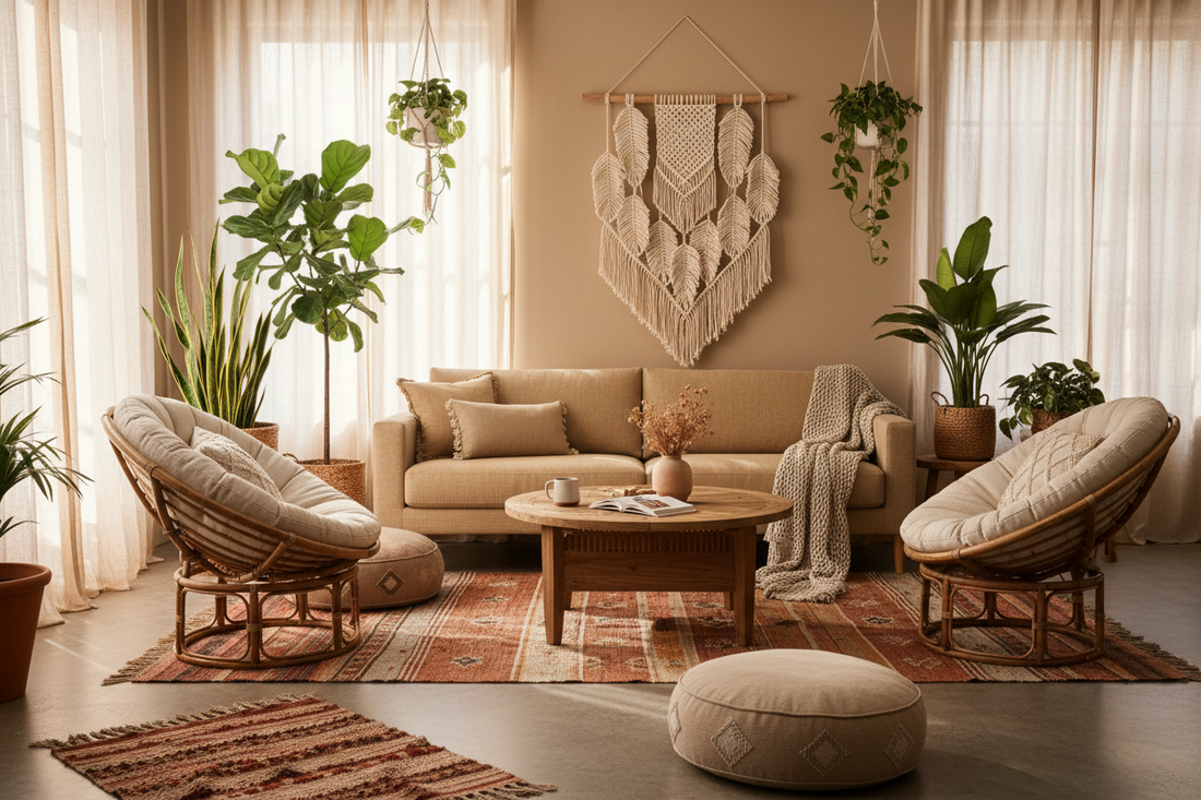 Best Boho Furniture for Living Rooms: Natural Wood, Rattan and Woven Warmth