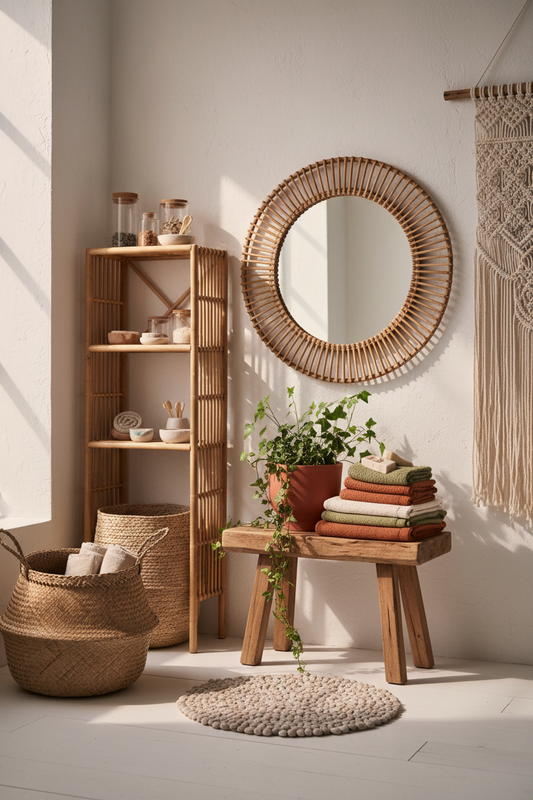 Boho Bathroom Furniture: Natural Materials and Organic Forms for the Most Personal Room