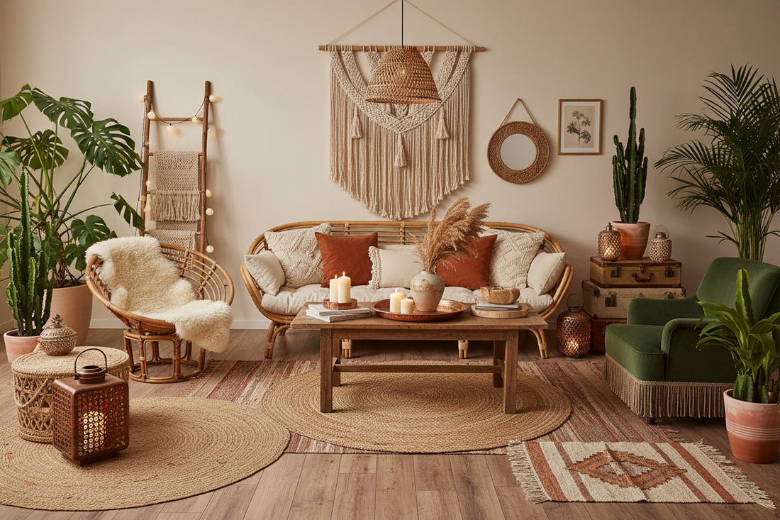 Boho Living Room Layout: How to Combine Sofas, Chairs, Coffee Tables and Decor