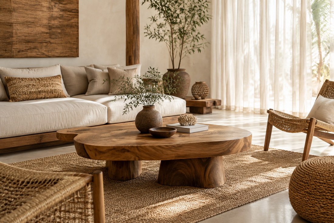 Boho Natural Wood Furniture from Bali: Grain, Character and Warmth