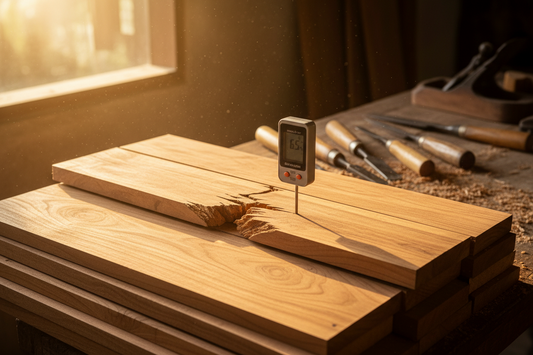 Close-up of handcrafted kiln-dried teak Bali furniture showcasing the wood grain, explaining how proper drying improves structural stability, durability and long-term quality.