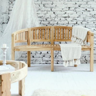 Authentic handcrafted Balinese benches — BaliSouk Bench Collection.