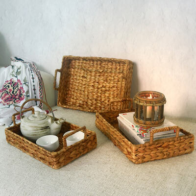 handmade serving platters and trays bali teak rattan premium furniture interior design natural material durable stylish