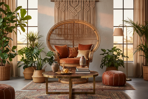 Luxury boho furniture collection handcrafted in Bali, premium Bali furniture for refined interiors