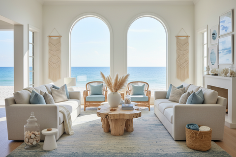 Luxury coastal boho furniture handcrafted in Bali for villas, beach houses and resort-style homes