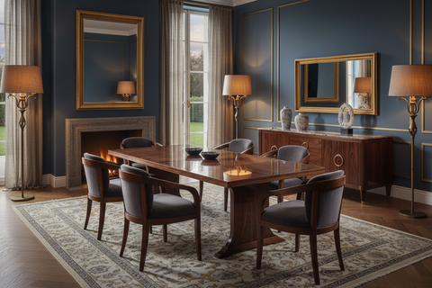 Luxury boho solid wood furniture handcrafted in Bali, with tables, cabinets and benches