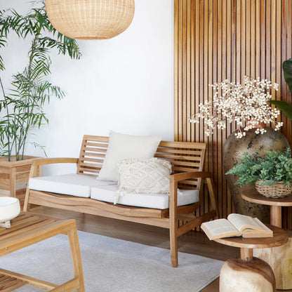 Dover Living Set Square Arm With Ivory White Cushion Seat - 1 Sofa, 2 Chair & 1 Table