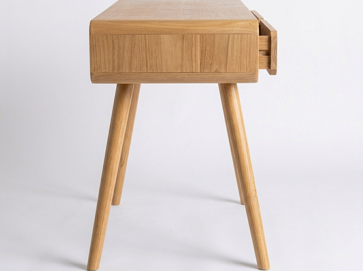 Teak console Adivi Round Edge 2 Drawer – boho furniture handcrafted in Bali by BaliSouk (vue 6)