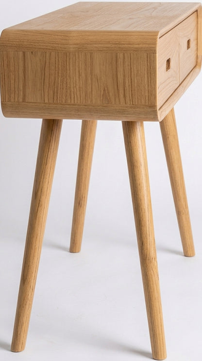 Teak console Adivi Round Edge 2 Drawer – boho furniture handcrafted in Bali by BaliSouk (vue 8)