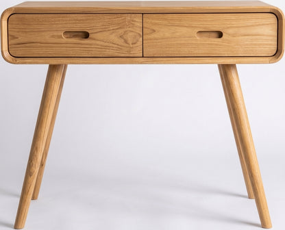Teak console Adivi Round Edge 2 Drawer – boho furniture handcrafted in Bali by BaliSouk (vue 9)