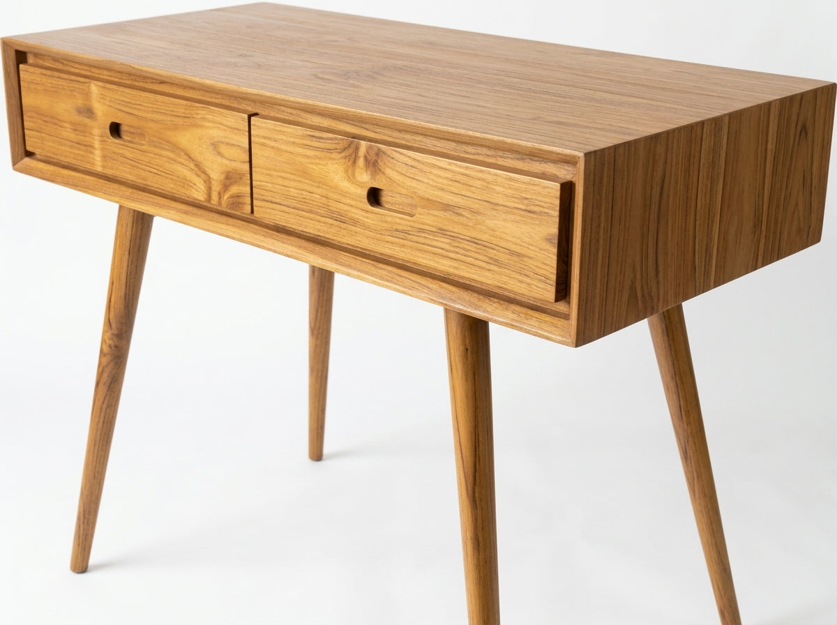 Teak console Adivi Square 2 Drawer – boho furniture handcrafted in Bali by BaliSouk