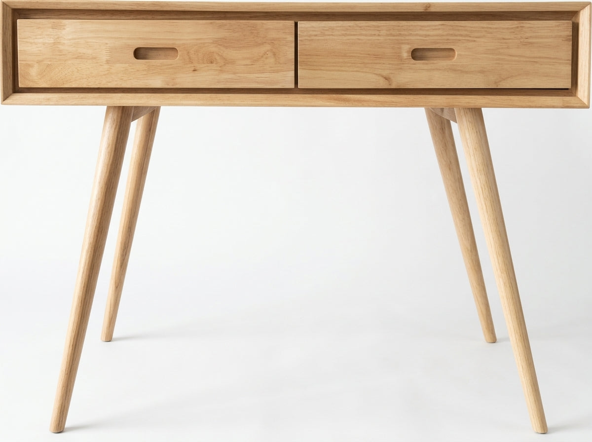 Teak console Adivi Square 2 Drawer – boho furniture handcrafted in Bali by BaliSouk (vue 3)